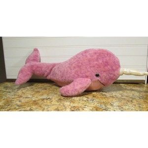 adventure aquium plush pink narwhal whale the petting zoo